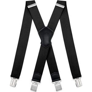 Suspenders for Men and Women Adjustable X Back 1.57 Inch Wide Elastic Heavy